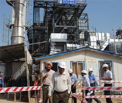 Punjab chief secretary, SC Aggarwal, inspecting progress of work of the Bathinda refinery on Friday. Deputy Commissioner, Bathinda, Gurkirat Kirpal Singh, accompanied him.