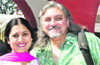 Actors Nandita Puri and Dan Dhanoa at the Doon School in Dehradun