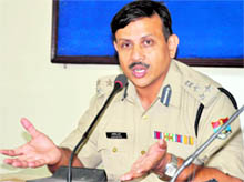 DIG Alok Sharma talks to The Tribune in Haridwar on Friday