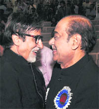 Amitabh Bachchan who got the Best Actor award with Dada Saheb Phalke Award winner D Ramanaidu at the 75th National Film Awards function in New Delhi