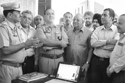 A team of Police Station Visitors inspects the division No. 5 police station in Ludhiana on Saturday.