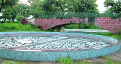 The non-functional fountain at the Maharaja Ranjit Singh Bagh in Ropar. 