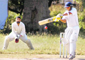 A match in progress at the Chaudhary Charan Singh Memorial Twenty20 Cricket Tournament in Dehradun on Monday.