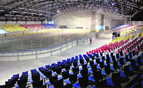 A newly constructed indoor ice-skating rink in Dehradun.