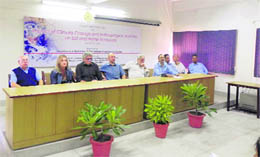 Indian and Italian scientists at a press conference in Roorkee on Monday. 