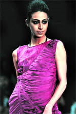A model during the Wills Lifestyle India Fashion Week-Spring Summer in New Delhi on Tuesday