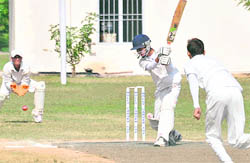 A batsman plays a shot against St Stephens School at Togan village on Tuesday
