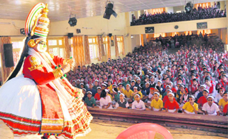 A kathakali dance being performed at the Convent of Jesus and Mary in Dehradun on Tuesday.
