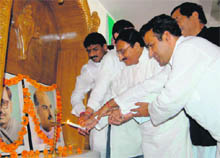 Chief Minister Ramesh Pokhriyal Nishank inaugurates a function in Dehradun on Tuesday. 
