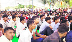 Students at an ABVP rally in Meham