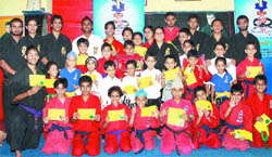 Award ceremony at Sanjay Karate School in Jalandhar. 