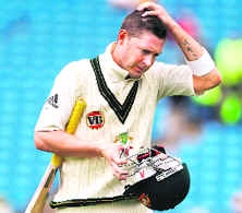 Michael Clarke walks back after being dismissed during the infamous Sydney Test.