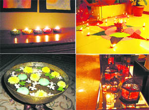 Floating candles, diyas, rangolis and lamps have flooded the market