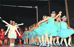 Students perform at the annual day of The Heritage School in Dehradun on Friday