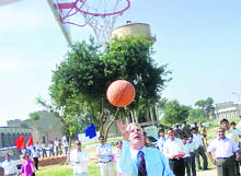 US Ambassador to India Timothy Roemer at Jawahar Navodaya Vidyalaya in Delhi on Friday