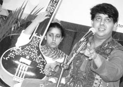 Classical vocalist Omakar Dadarkar performs at the Bhartiya Vidya Bhavan, Chandigarh