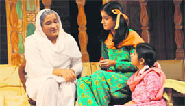 Students perform the play Jis Lahore Nahin Vekhya auh Jamya Nahin at Vivek High School, Sector 38, Chandigarh, on Sunday.