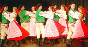 Students from Poland perform 'Warzawianka' in New Delhi