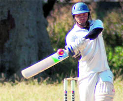A player in action at the Chaudhary Charan Singh Memorial Twenty20 Cricket Tournament played in Dehradun on Monday.