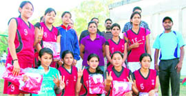 Women cagers of Kendriya Vidyalaya No. 1 with won the District-level Basketball Championship trophy in Dehradun on Monday.