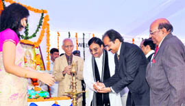 Chief Minister Ramesh Pokhriyal Nishank inaugurates Dharohar, the annual function of Quantum Global Campus, Roorkee, on Sunday.