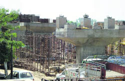 Slow pace of construction work on the Kaithal railway overbridge has become a major irritant for residents and road users