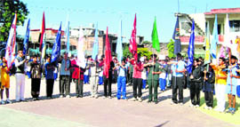 The leaders of 53 participating teams in Kangra on Monday.
