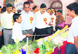 District Development Commissioner,Udhampur,Baseer Ahmed Khan at the third district-level science exhibition in Udhampur on Monday.
