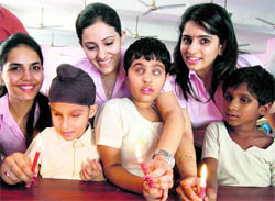 Healthyway Immigration Consultancy celebrates the festival of lights with specially-abled chidlren
