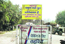 The Yamunanagar-Saharanpur bridge that has been closed for repair work.