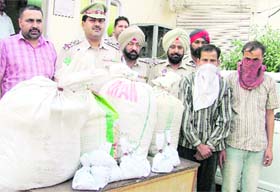 The police and the accused strike a pose
