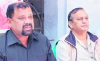 Trivendra Singh Panwar, Uttarakhand Kranti Dal president, addresses a press conference in Dehradun 