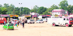 A fire tender stands ready at the Parade ground in Jammu