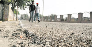 The road leading to the venue for the Mayors function in Gyaspura that was re-carpeted overnight.