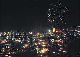 A view of Shimla on the Divali night