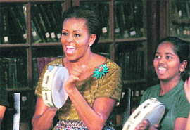 participates in a cultural event