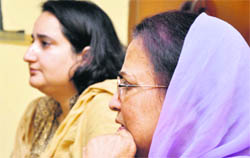 Rajeshwari Mattoo with her elder daughter Sangeeta Mattoo.