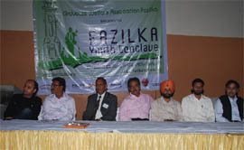 The main speakers at the first youth conclave in Fazilka on Saturday