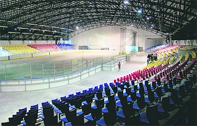 A newly constructed indoor ice-skating rink in Dehradun.