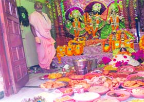 Govardhan Puja being performed at Sri Chaitnaya Godiya Muth in Dehradun