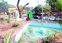 A view of the newly built fountain at Children Memorial Chowk in Patiala, 