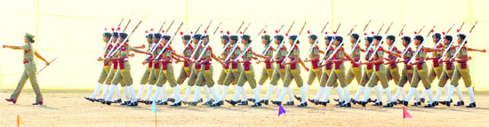 A view of the raising day parade of the Chandigarh Police at the Police Lines, Sector 26