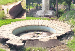 A fountain lying abandoned at the Ambala Municipal Park for the past two years.