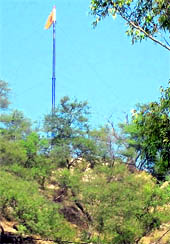 A view of Sarkar-e-Khalsa flag at Asron, near Ropar