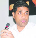 Sanjay Singhal, DIG, ITBP, addresses a press conference in Dehradun on Wednesday. 