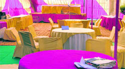 Elaborate seating arrangements for bidders made by PUDA for the auction of two commercial chunks of land, which was called off due to poor response in Ludhiana on Wednesday