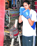 Megha Chaudhary in action at the Boxing Academy in Bhiwani