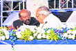 Haryana chief minister Bhupinder Singh Hooda (R) in conversation with HCL founder Shiv Nadar at the inauguration function of HCL technologys new centre in Manesar.