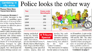 A news report on gambling that was published in Chandigarh Tribune on November 1.