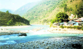 The site of the tri-nation trade fair at the confluence of the Kali and Gori rivers at Jauljivi in Pitthoragarh district